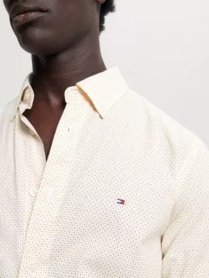 Camisa de corte regular com estampa de micro pontos