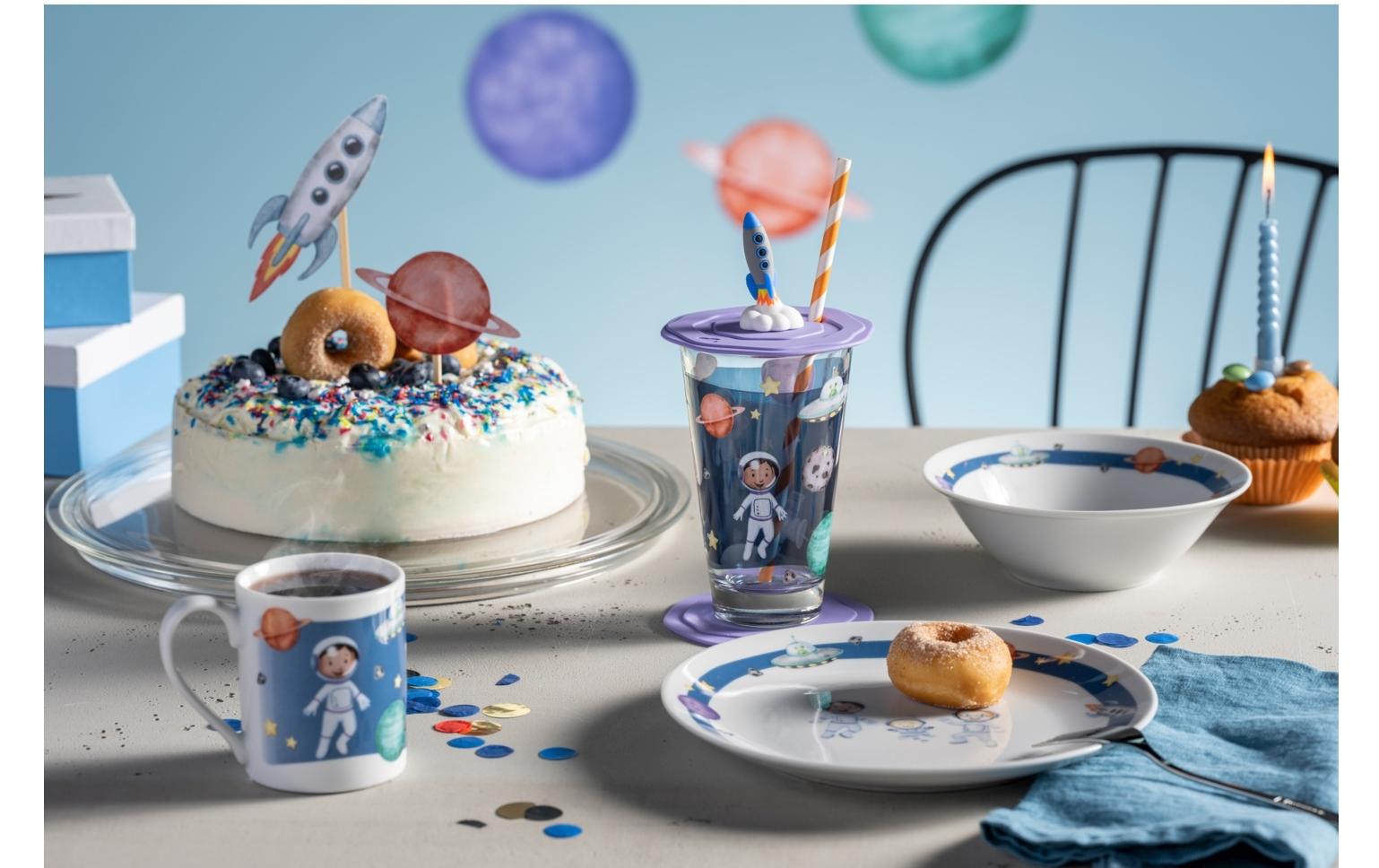 Kindertrinkglas Avventura 300 ml, 6 Stück, WeltallTrinkglas für Kinder