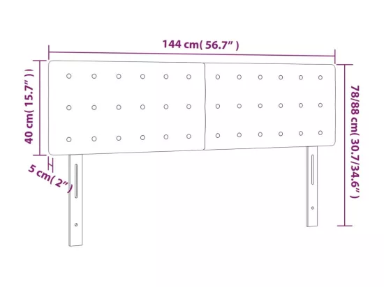 Têtes de lit 2 pcs Bleu foncé 72x5x78/88 cm Velours