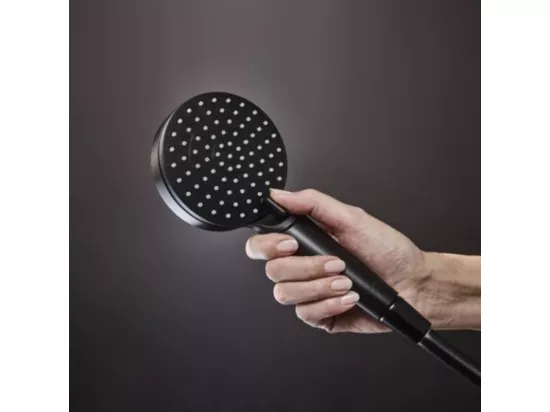 Colonne de douche thermostatique HANSGROHE Vernis Shape 230 EcoSmart noir mat + tablette AddStoris