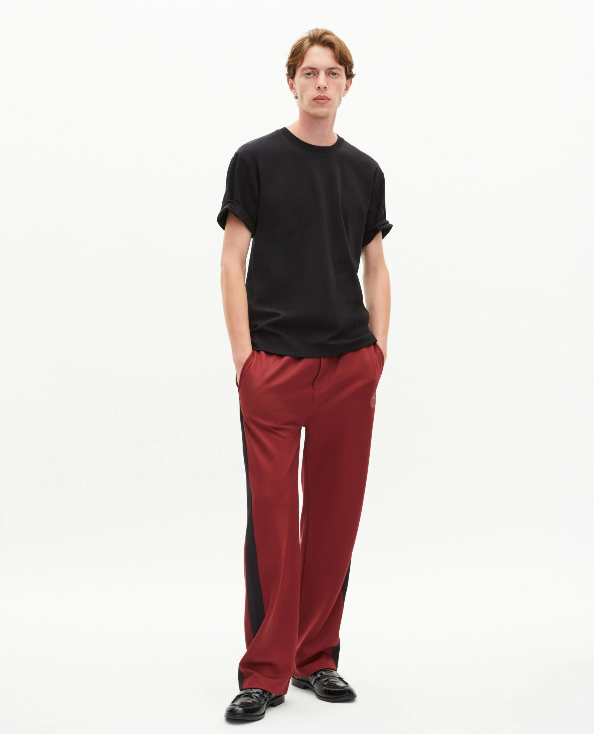 Bas de jogging large bordeaux