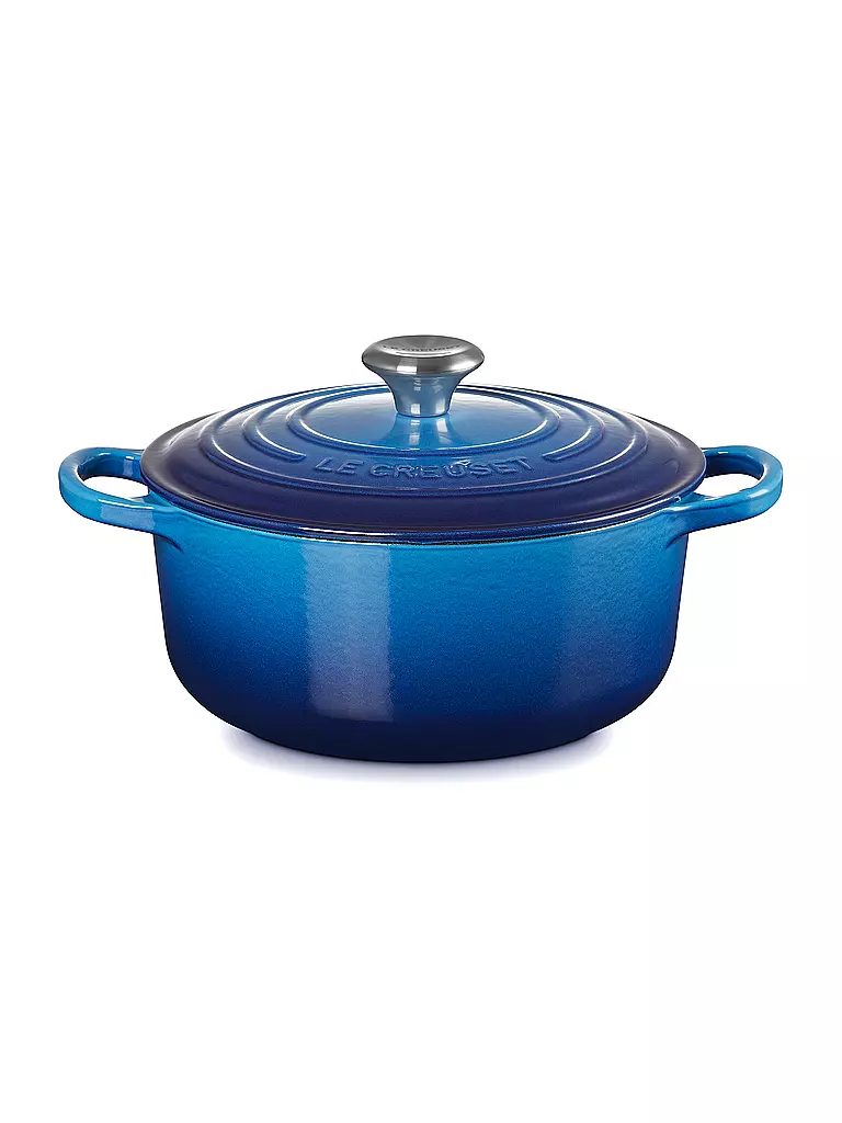 LE CREUSET Bräter rund 20cm/2,4l SIGNATURE Azure blau