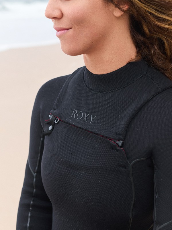 4/3 Elite Xtra Warm Combinaison de surf zip poitrine Noir Femme