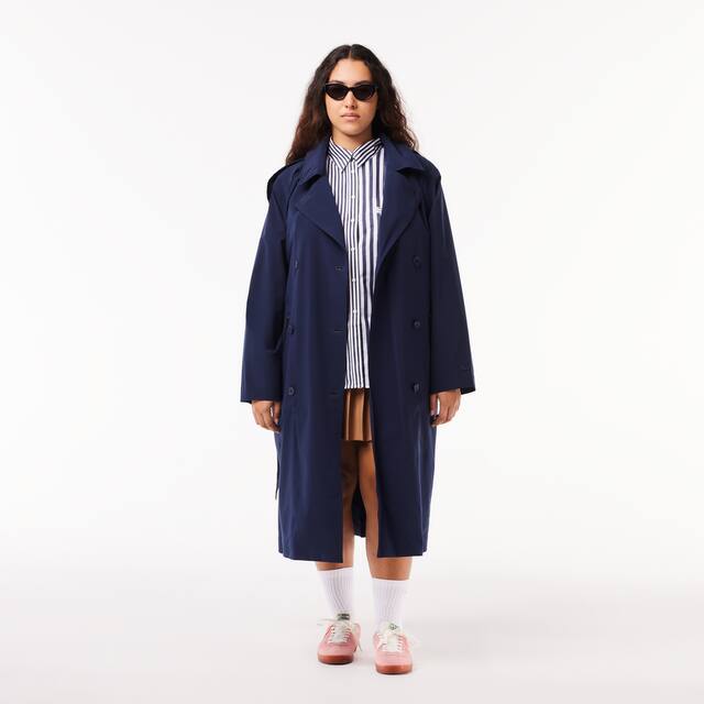 Chemise rayée en popeline de coton Chemises & Hauts - Bleu - Lacoste - Femme