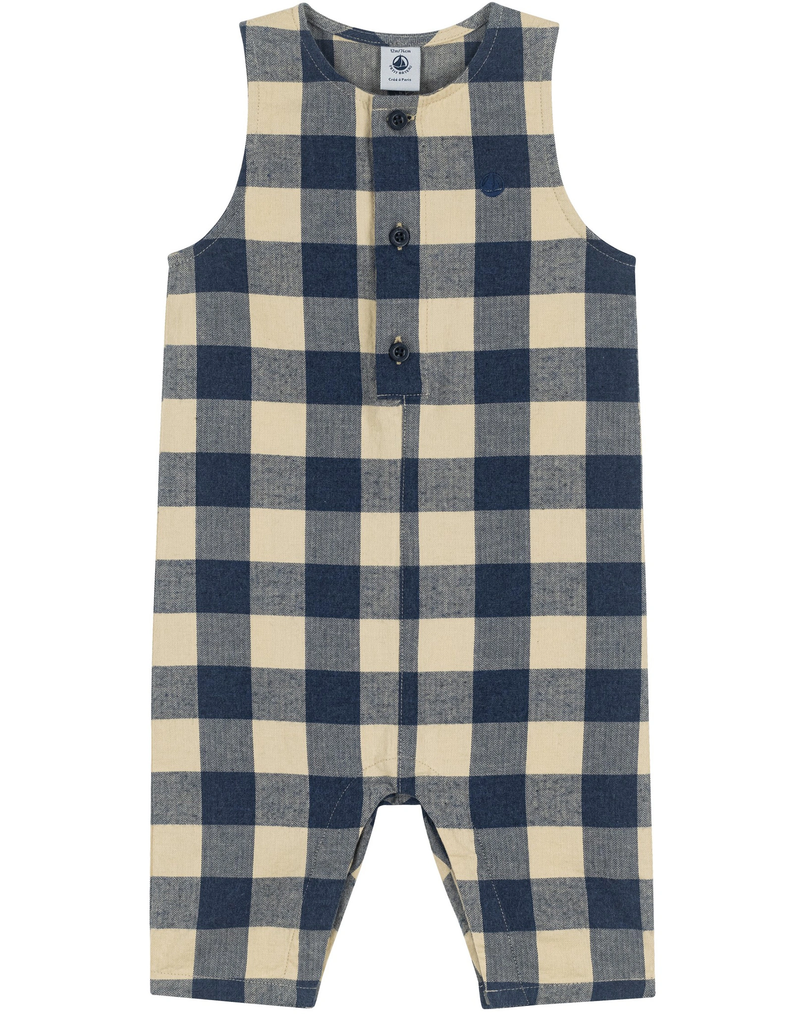 Jumpsuit LEOPOLD in beige/blau/kariert