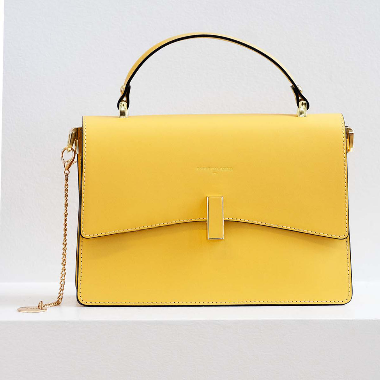 Christian Laurier Sac à main en Cuir Emma jaune clair - 28x19x9.5 cm