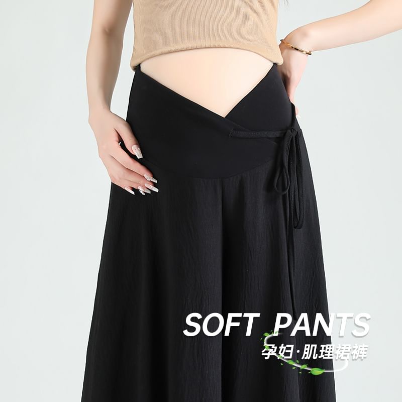 matteira - Maternity High Waist Plain Cropped Culottes