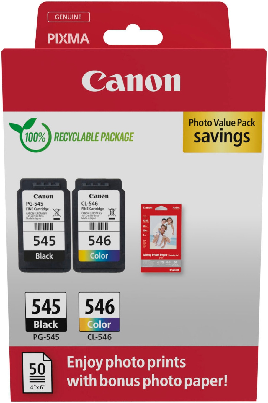 Canon Tintenpatrone »PG-545/CL-546 Photo Value Pack«