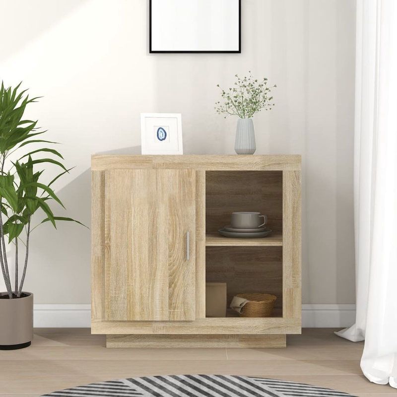 vidaXL - Dressoir - Sonoma Eikenkleurig - Bewerkt Hout
