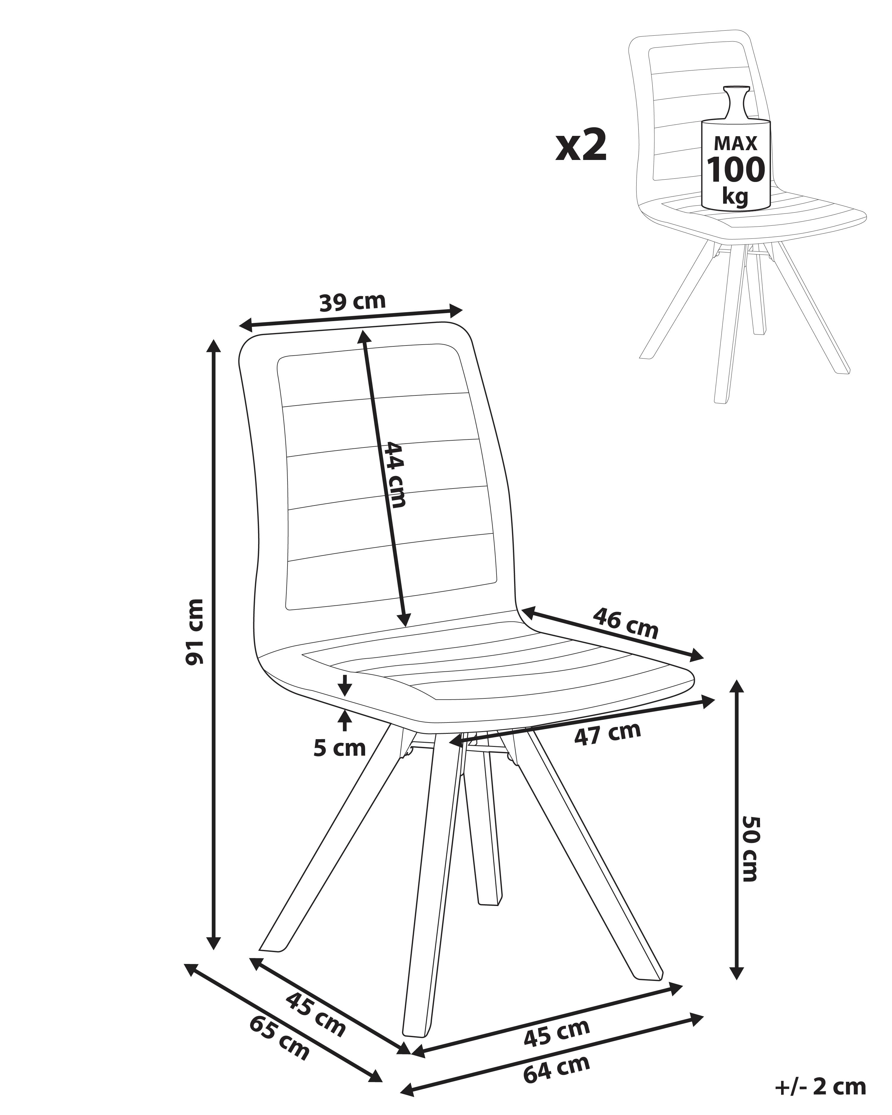 Set van 2 eetkamerstoelen draaibaar ROX Stof Lichtbeige