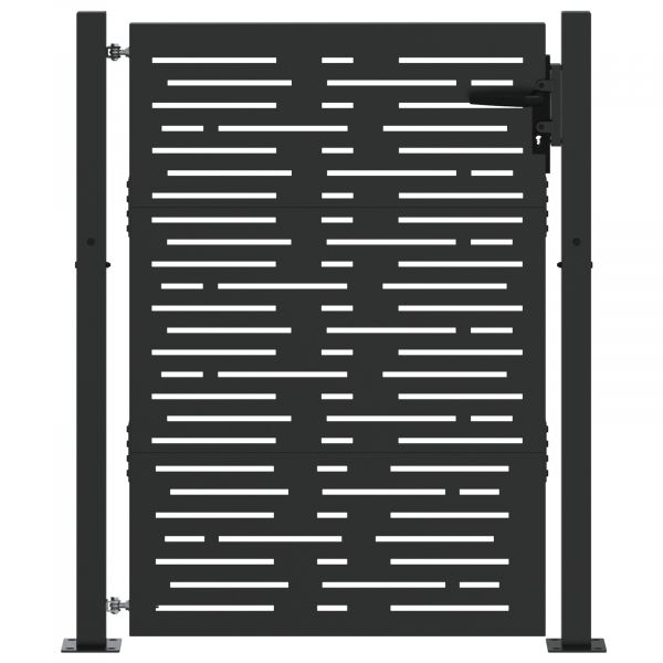 vidaXL Portão de Jardim Preto 105 x 125 cm Aço com Revestimento em Pó - 2087139536