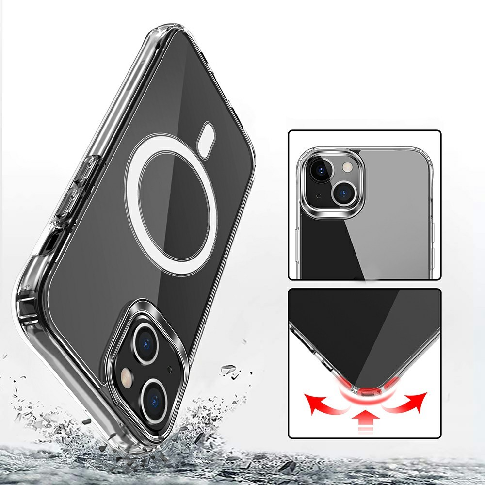 iPhone 13 MagSafe Hybrid Hülle TPU Bumper Acryl Rückseite Air Cushion Fallschutz - Transparent