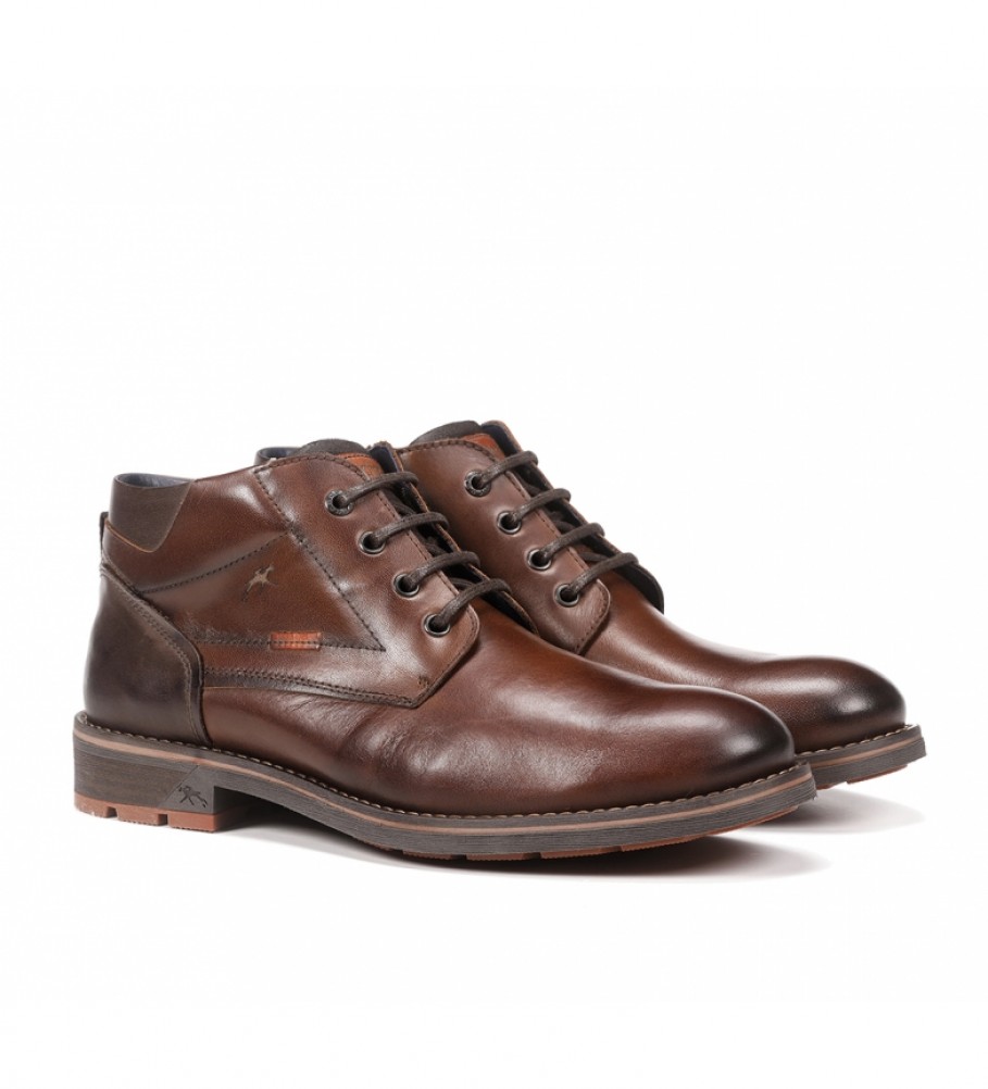 Botas de cano curto Fluchos em couro atoalhado F1341 marrom