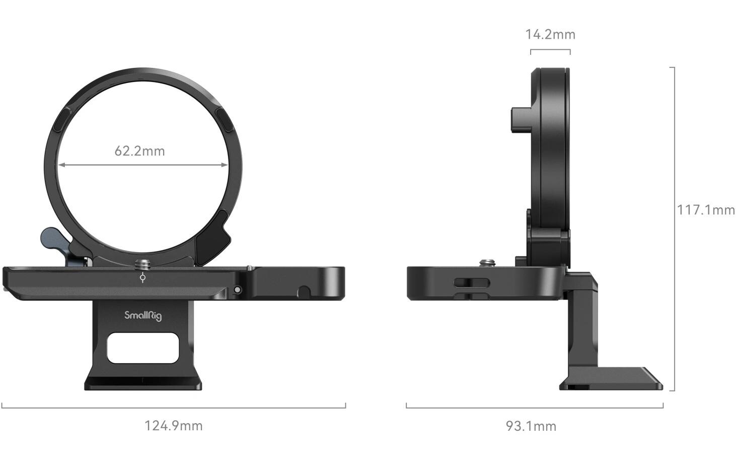 Adapter Horizontal-zu-vertikal Platte<br>Zum Umschalten zwischen horizontalem und vertikalem Modus