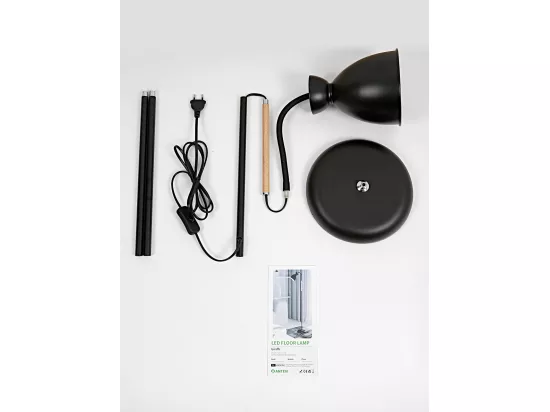 Anten Lampadaire Sur Pied Pivotant Noir|Douille E27 MAX 60W | Hauteur159CM|Lampe Sur Pied De Salon Chambre|Lampadaire rétro en métal|Sans Ampoules