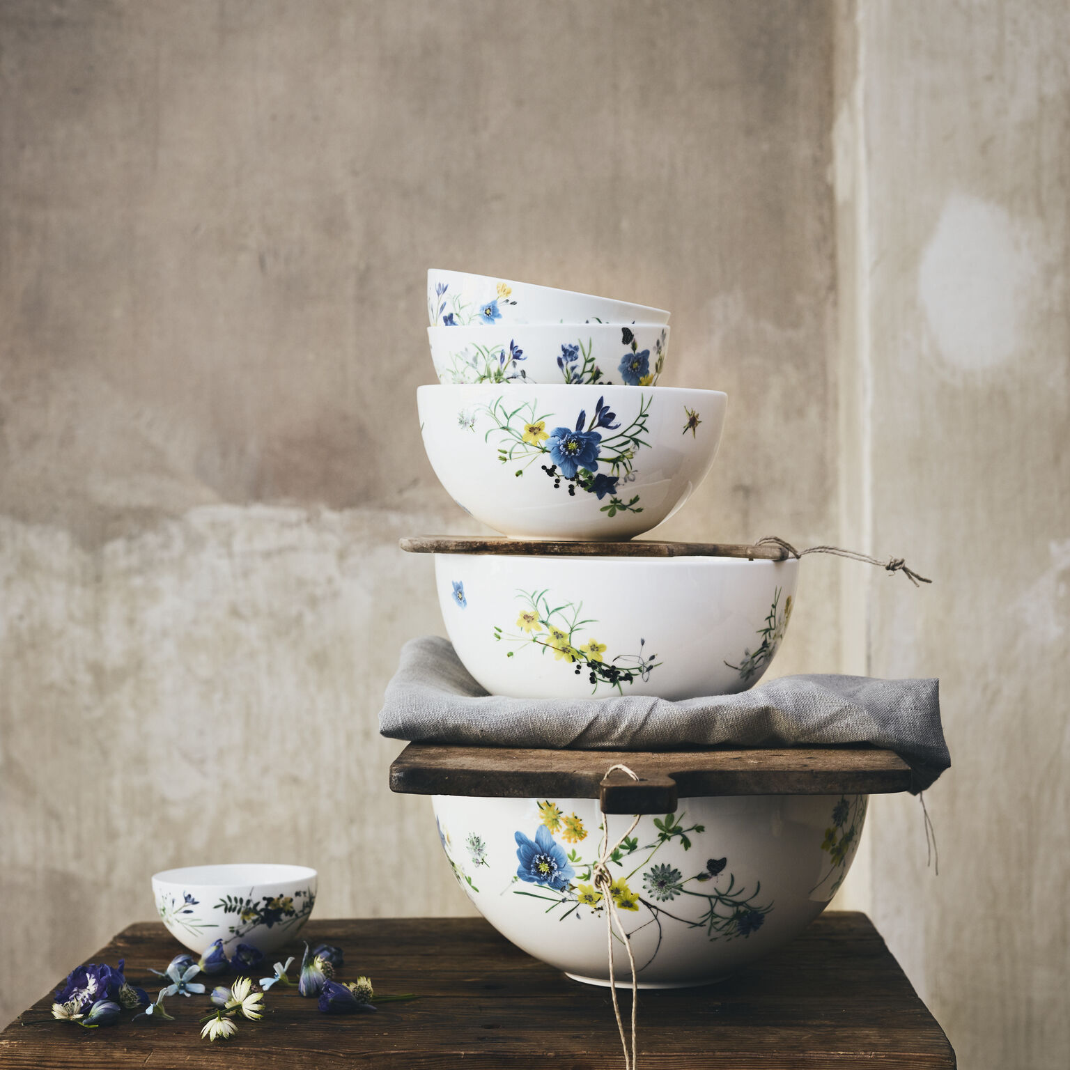 Brillance Bone China Fleurs des Alpes Schüssel 22 cm