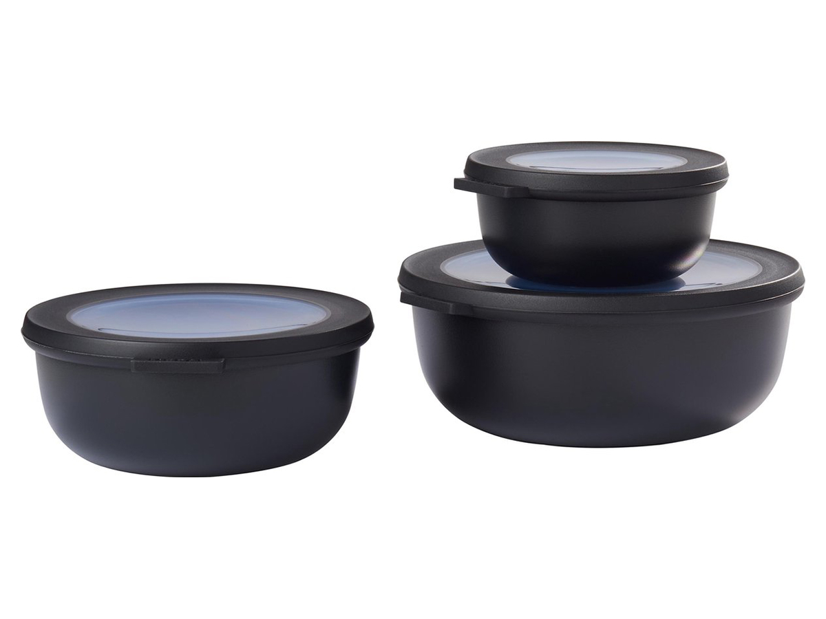 Mepal Cirqula 3-delige set ronde vershouddozen - Black