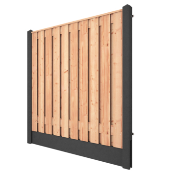 Hout beton schutting Douglas hout antraciet per meter