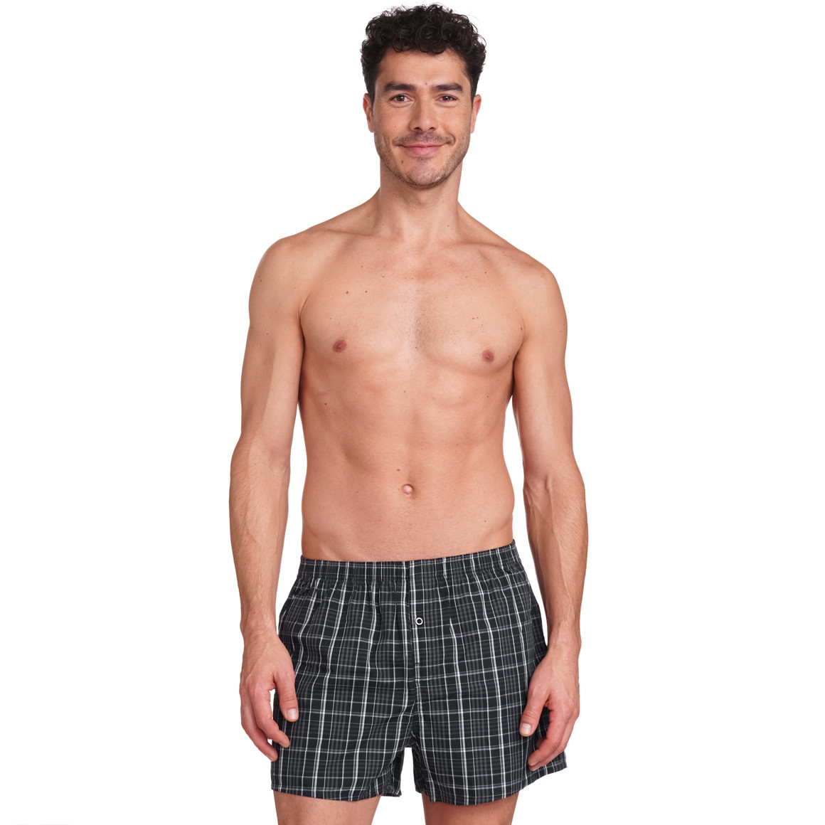 VanVaan Herren Boxershorts mit Karo-Muster schwarz