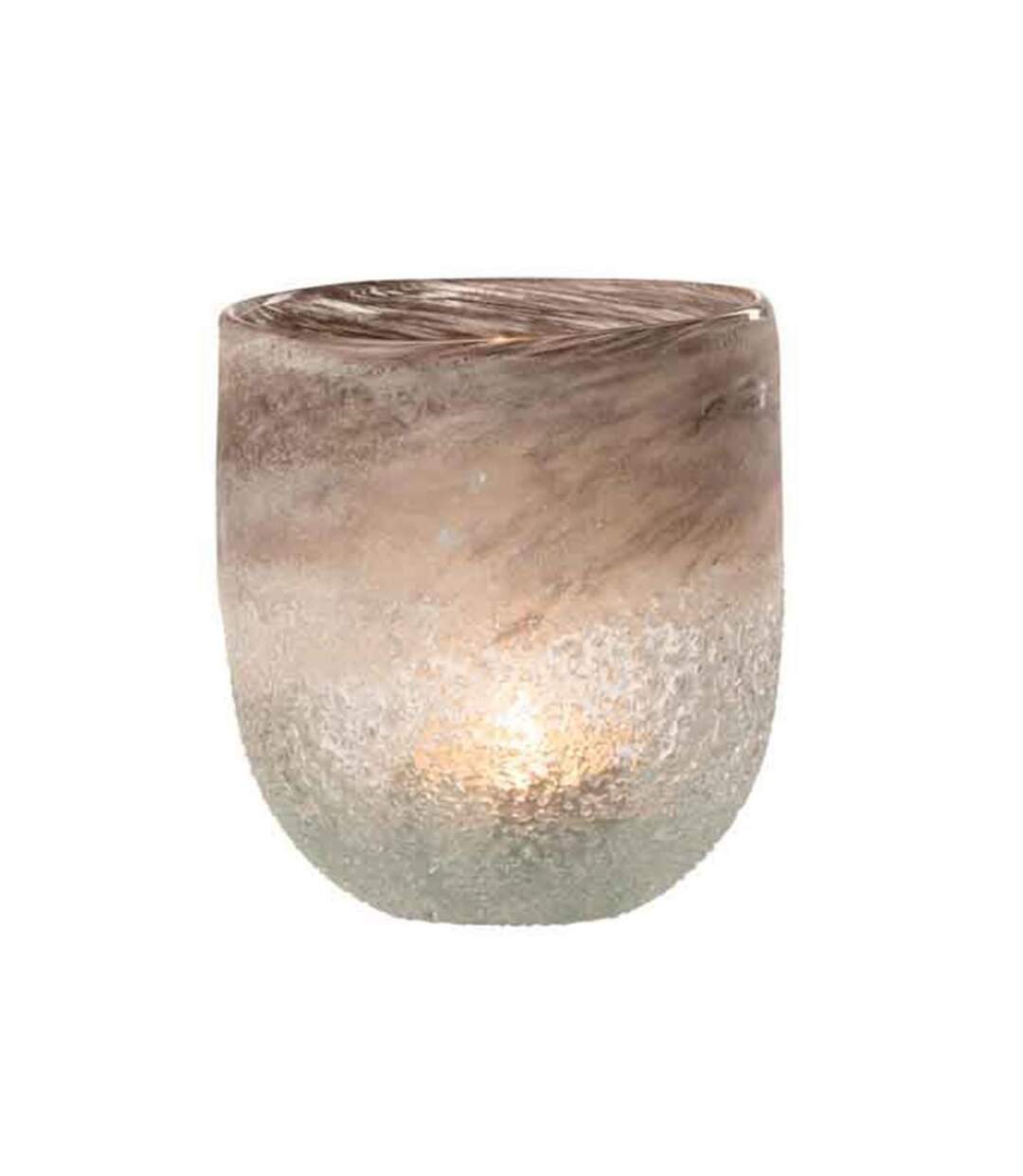 Paris Prix - Photophore En Verre Design scavo 15cm Gris