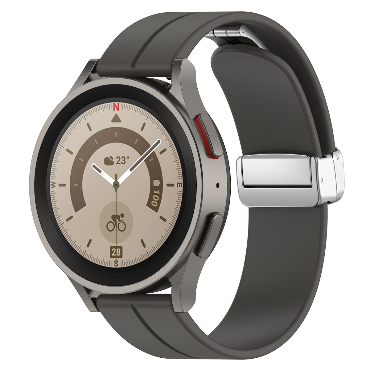 Quick Fit Magnetic Band 22 mm Samsung Galaxy Watch 3 / Huawei Watch / Garmin Venu 2 silikon Grå