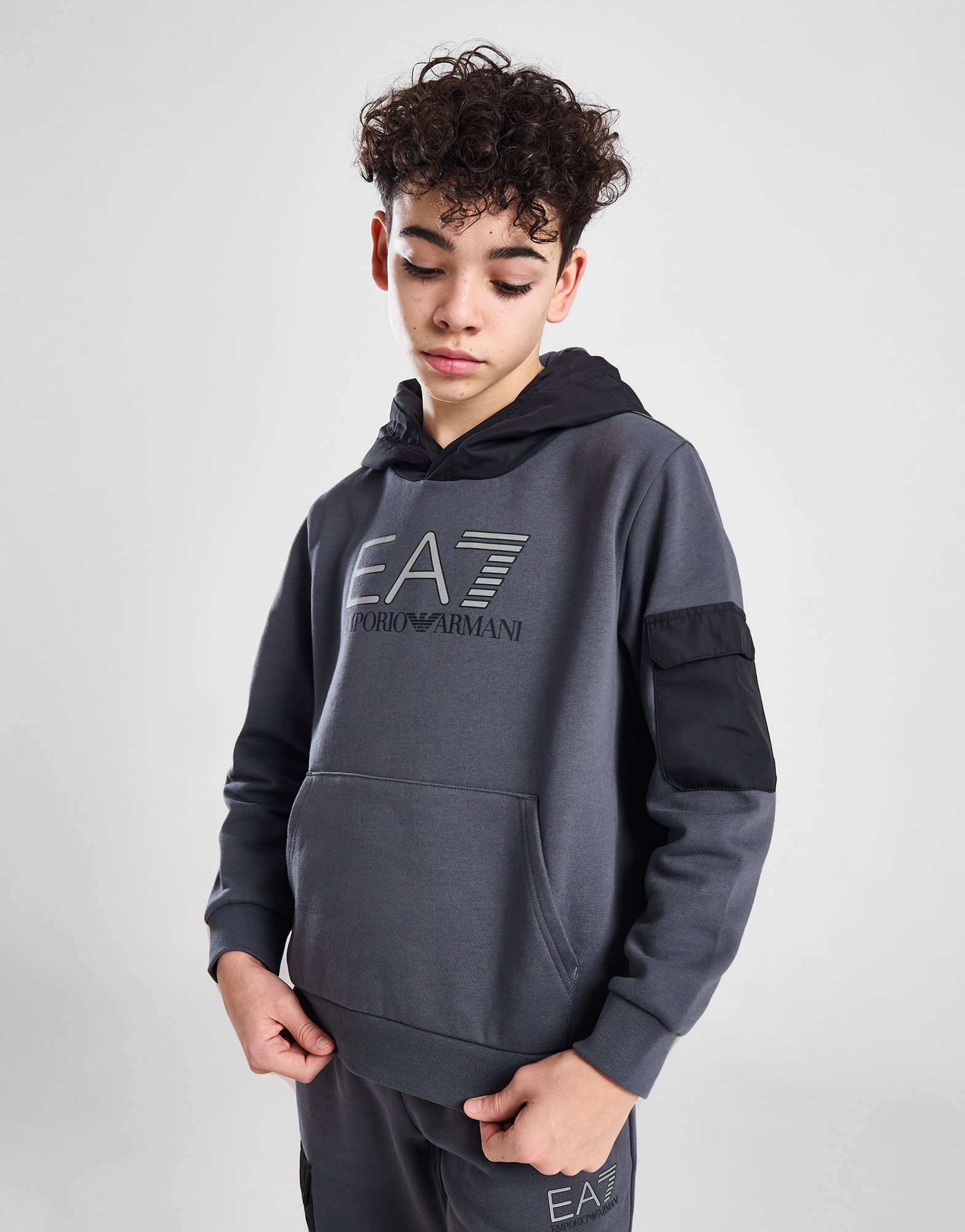 Emporio Armani EA7 Sweat à Capuche Overlay Junior