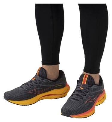 Chaussures de Running Mizuno Wave Rider 27 Gris Orange Homme