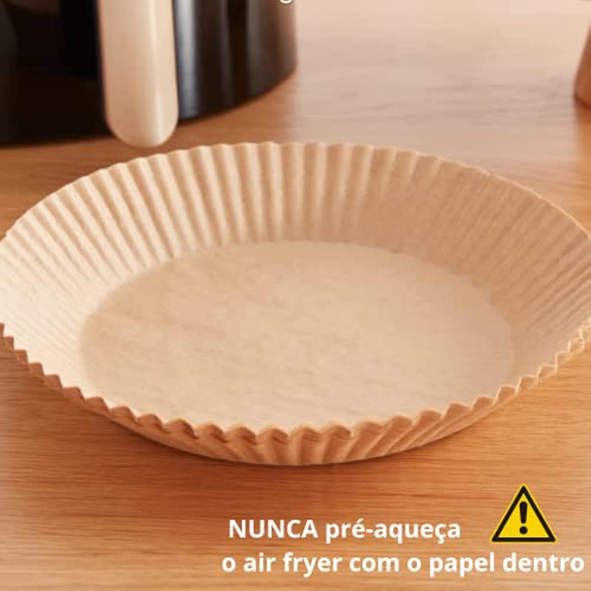 Kit com 50 unidades de papel descart&aacute;vel antiaderente para Air Fryer
