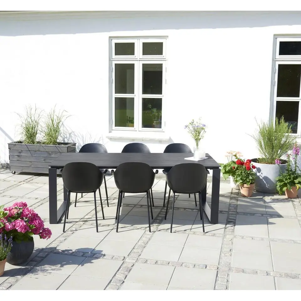 Lisomme Jens Tuintafel Zwart - 210 x 100 cm