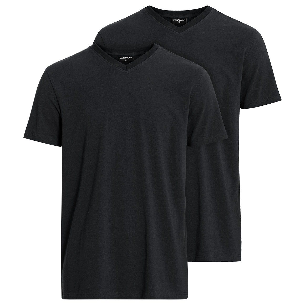 VanVaan 2 Herren T-Shirts mit V-Ausschnitt schwarz