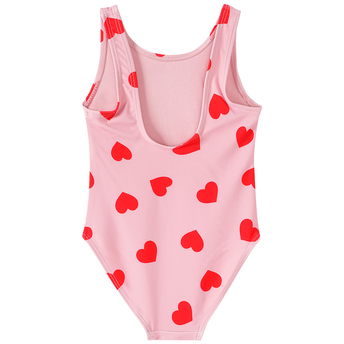 Famy Mädchen Badeanzug mit Herz-Allover rosa