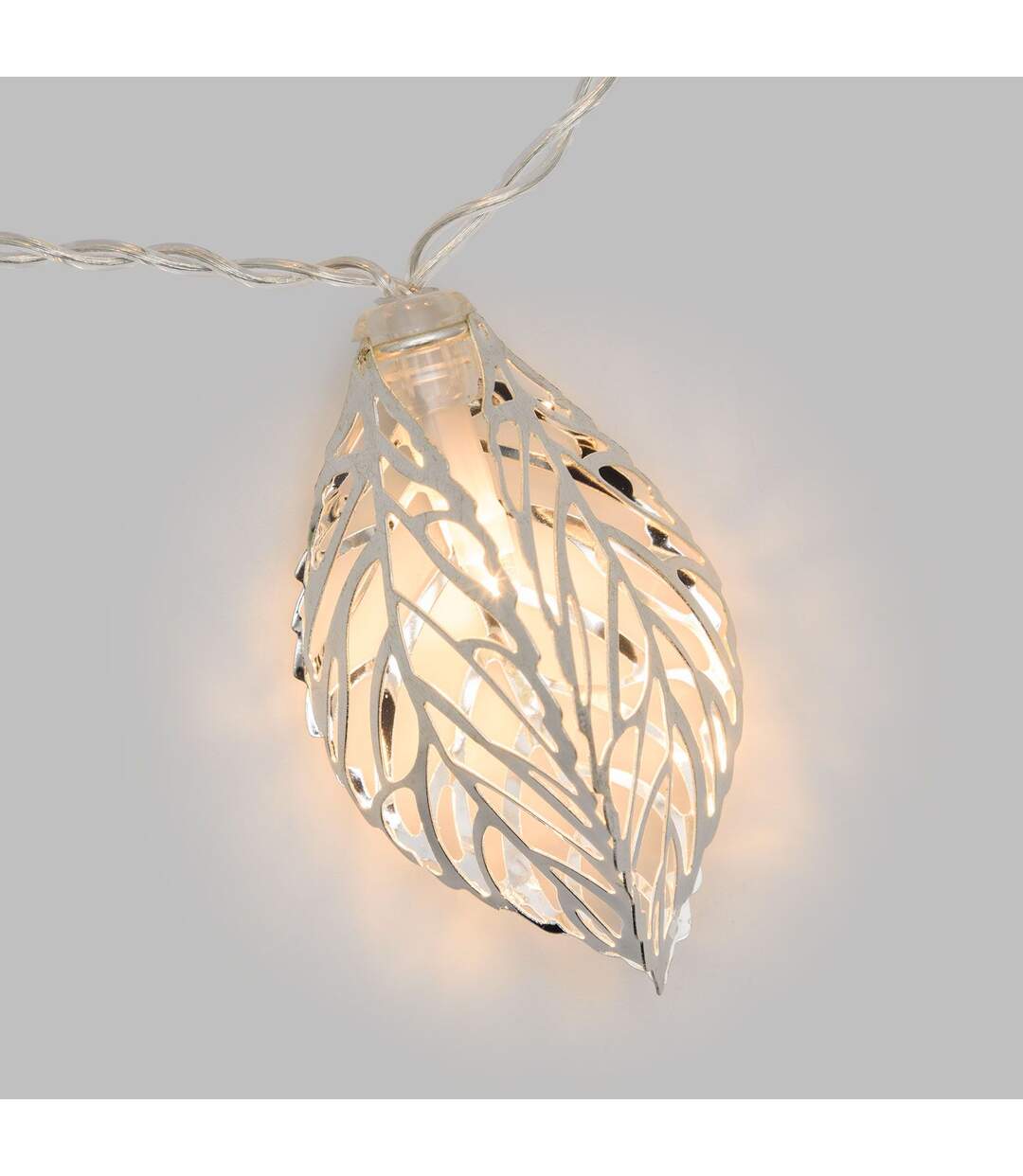 Guirlande 10 Feuilles lumineuses Noël - L. 135 cm - Blanc chaud