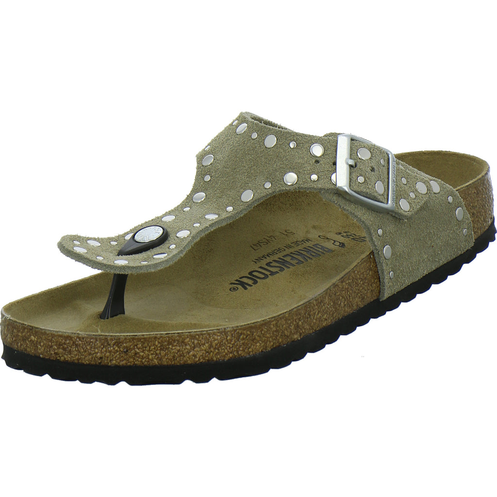 Birkenstock Pantoletten Damen Gizeh Rivet taupe