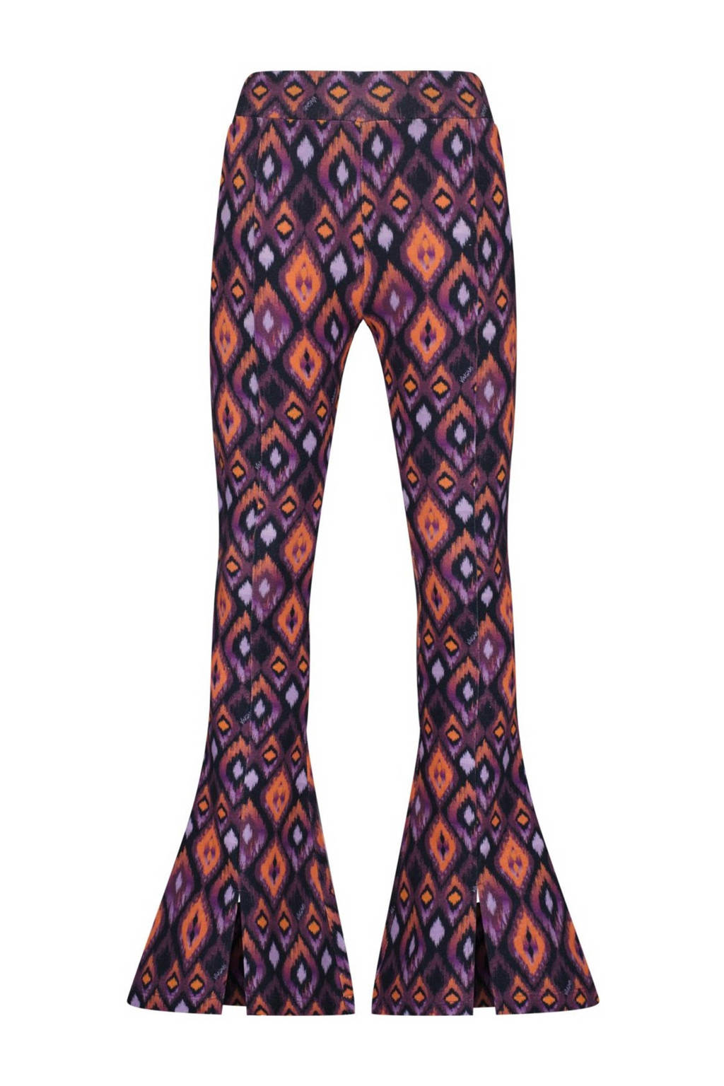 Vingino flared broek Samina met all over print paars/multicolor