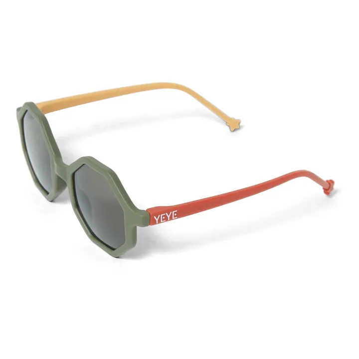 YEYE Lunettes de Soleil Tricolore | Vert kaki