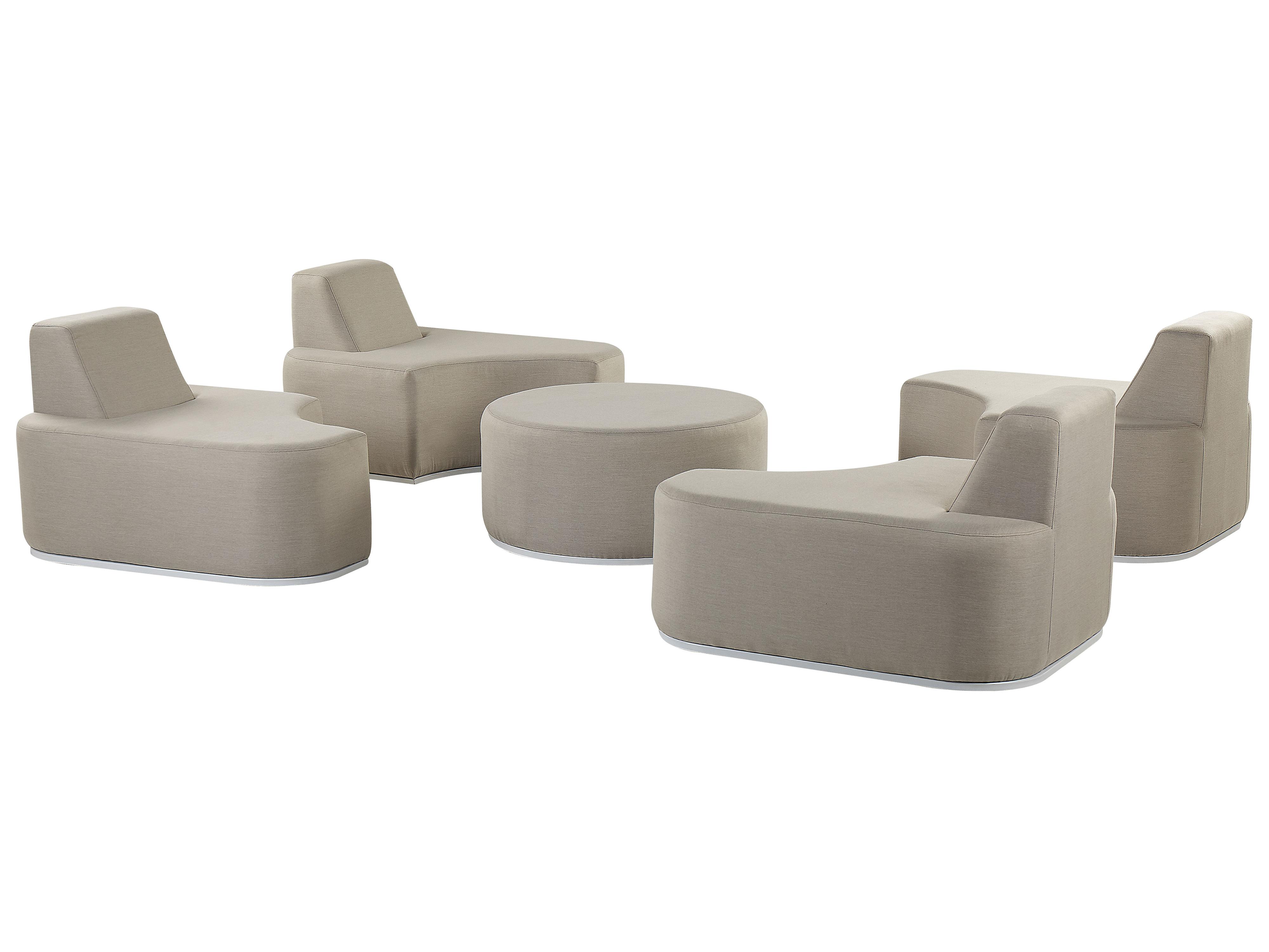 Loungeset met tafel 4-zits FABRO modulair Lichtgrijs