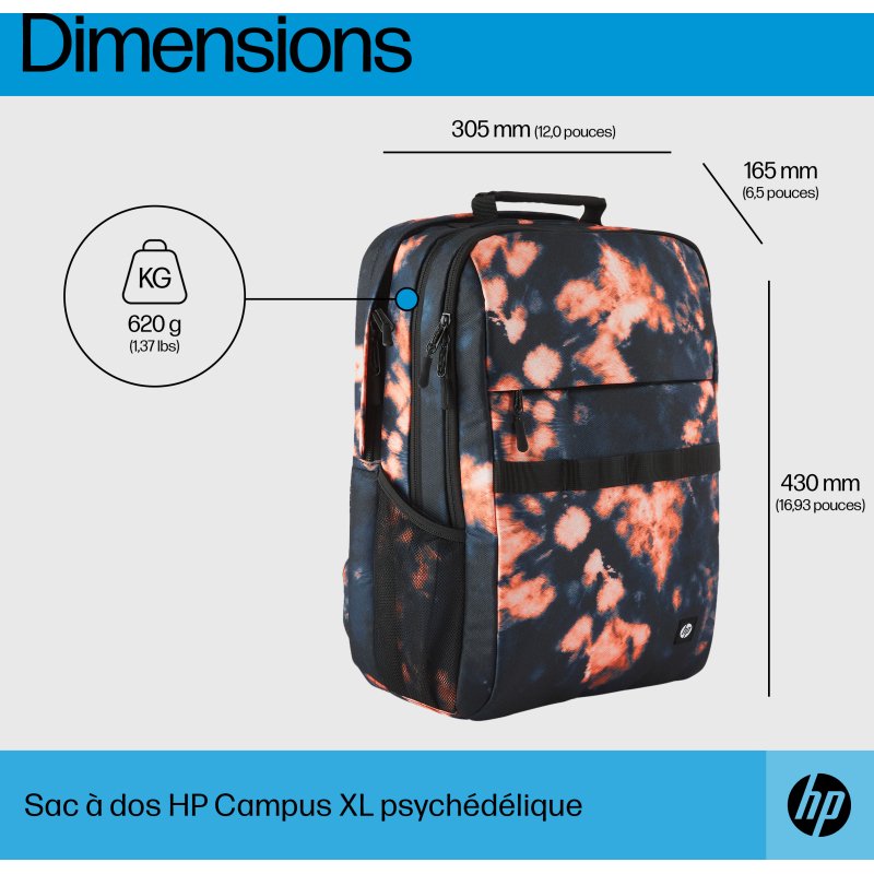 HP Sac à dos Campus XL Tie Dye
