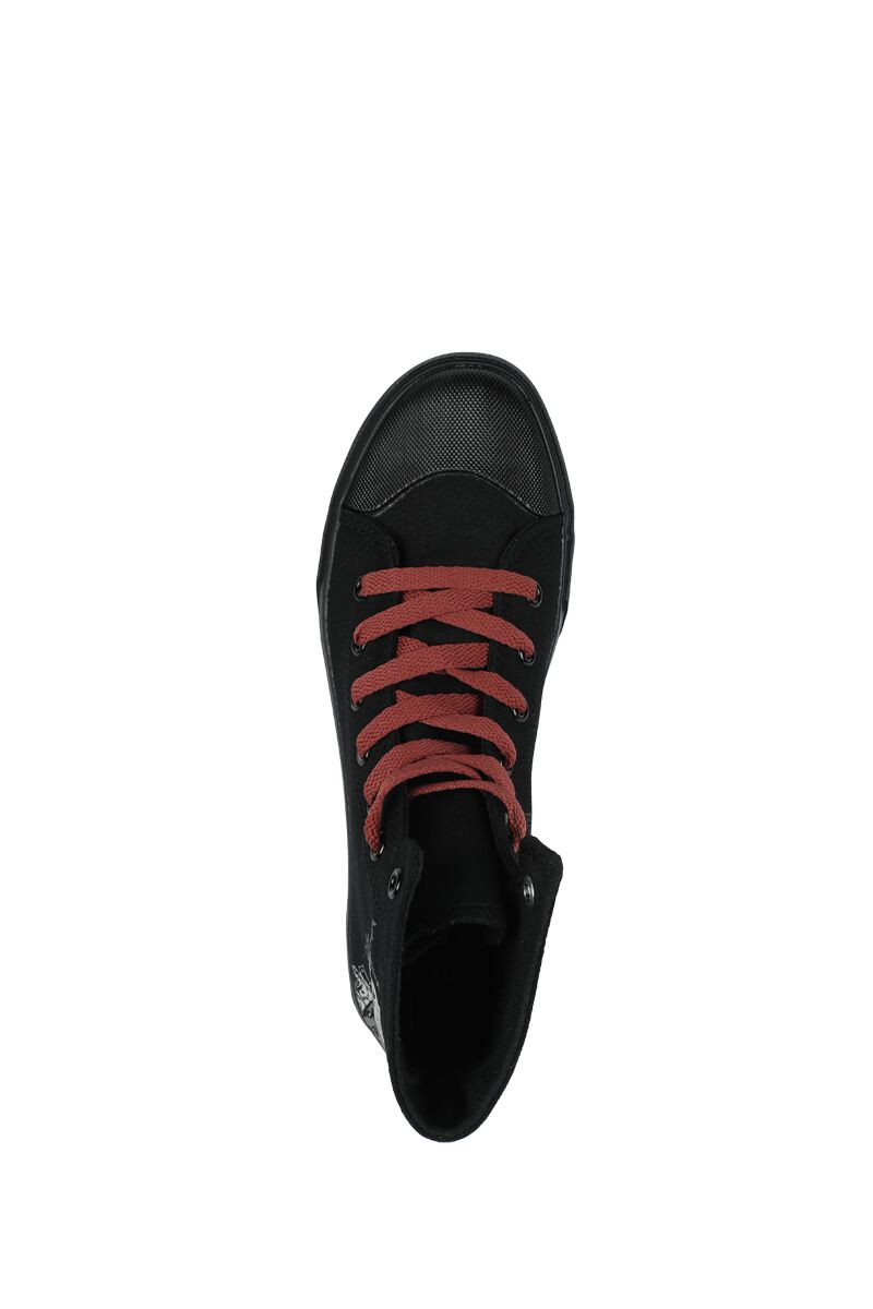 Baskets avec Rose & Imprimé Crâne | Black Premium by EMP Baskets hautes