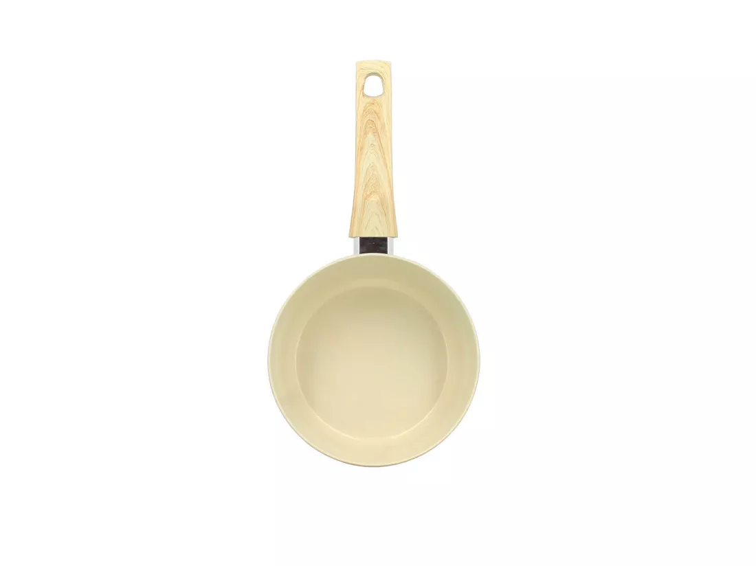Menastyl - Casserole 18cm Colorama Creme - En Aluminium - Revetement Antiadhesif En Ceramique