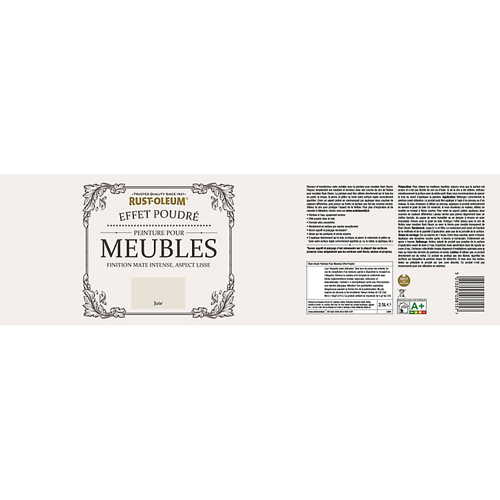 Peinture pour meubles Rust-Oleum jute effet poudré mat intense 2,5L