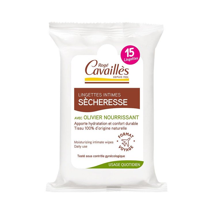 Lingettes spécial sécheresse x15 Intime Olivier Nourrissant roge-cavailles