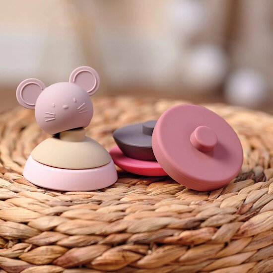 Culbuto Silicone   Souris rose        de               Nattou