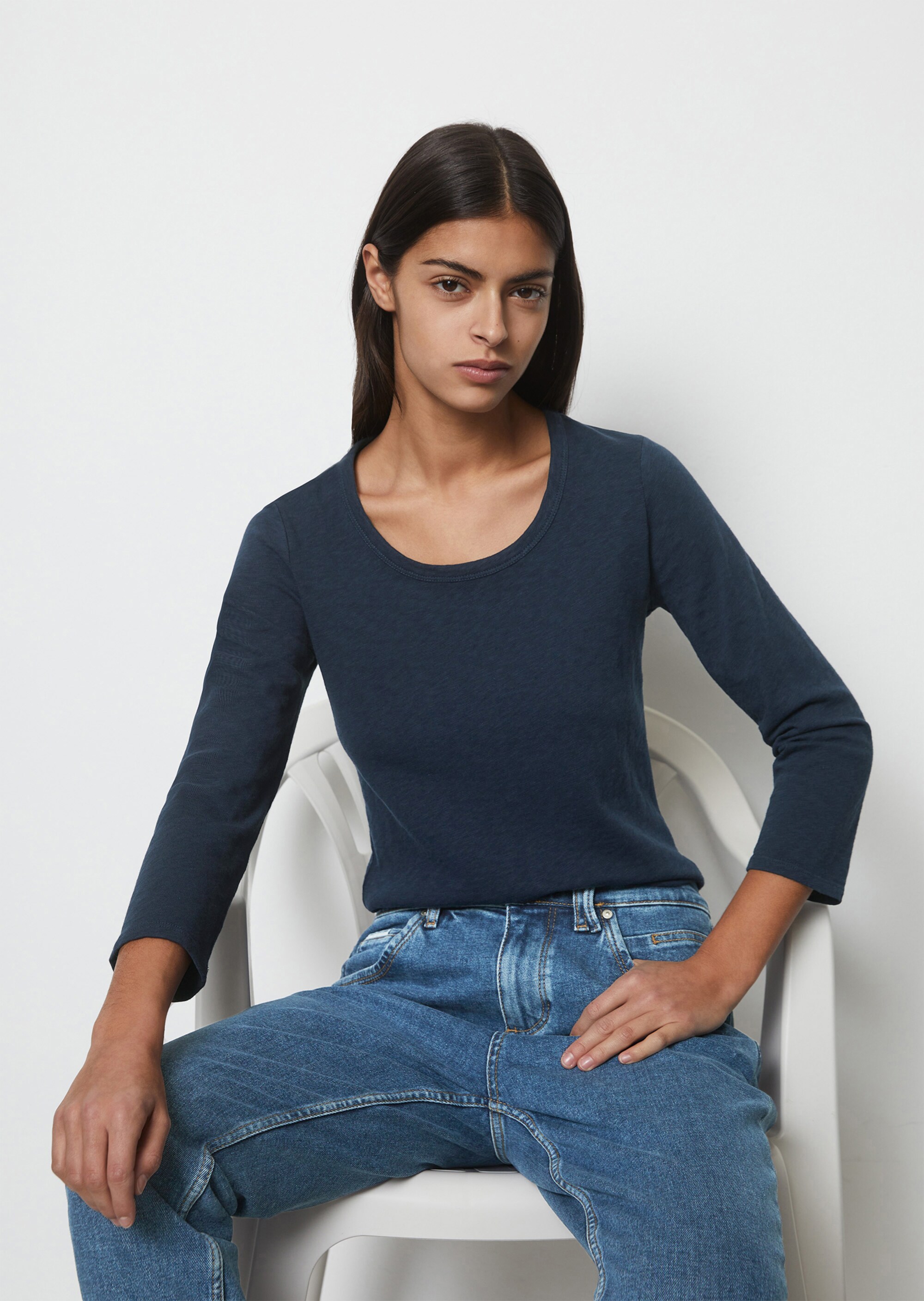 T-Shirt slim aus Slub-Jersey