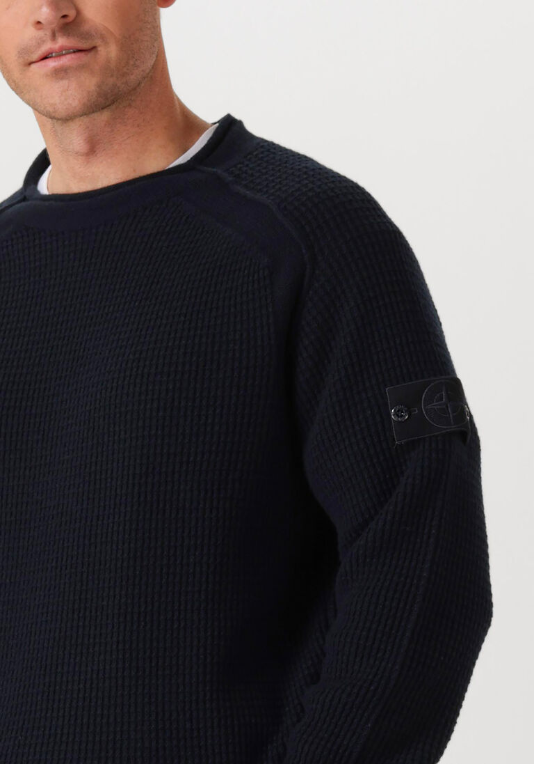 donkerblauwe stone island trui crew neck