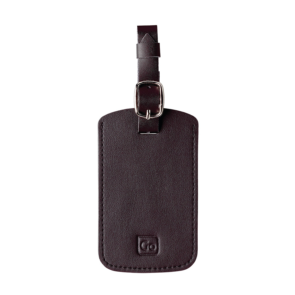 (2er Set) Luggage Labels Leder Kofferanhänger Gepäck Etiketten mit Adressschild (160KK) - Schwarz