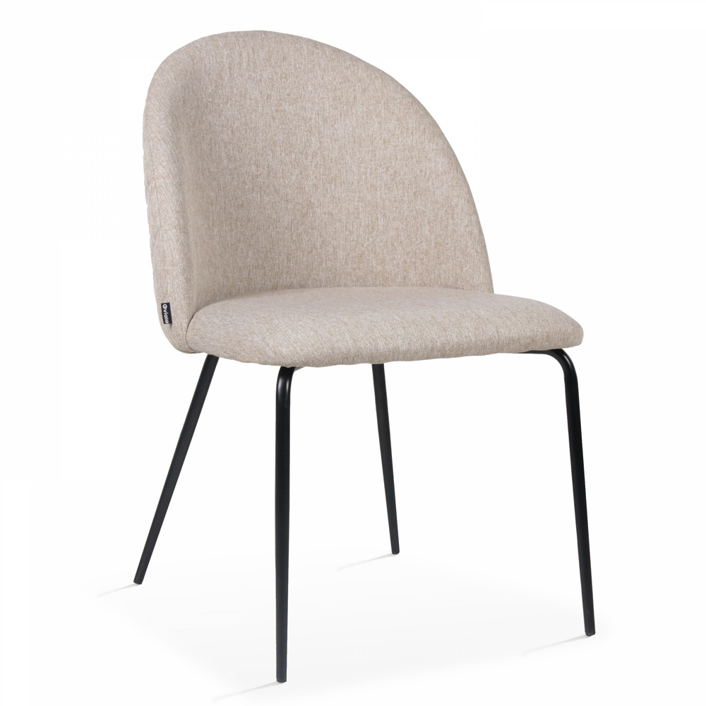 Lot de 4 chaises en tissu beige