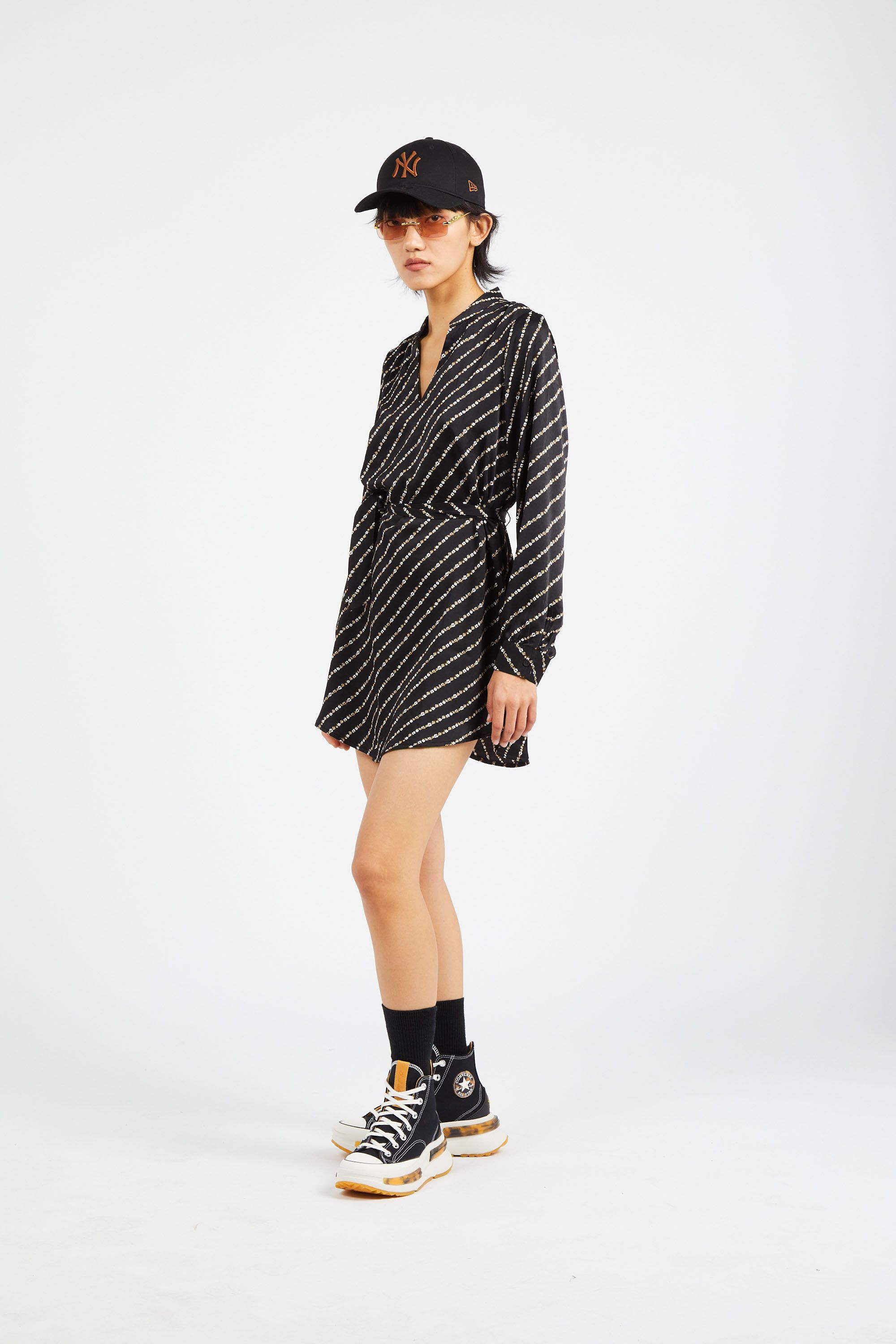 ONLY Chemisier ONLTHALIA L/S V-NECK TUNIC BF PTM Noir