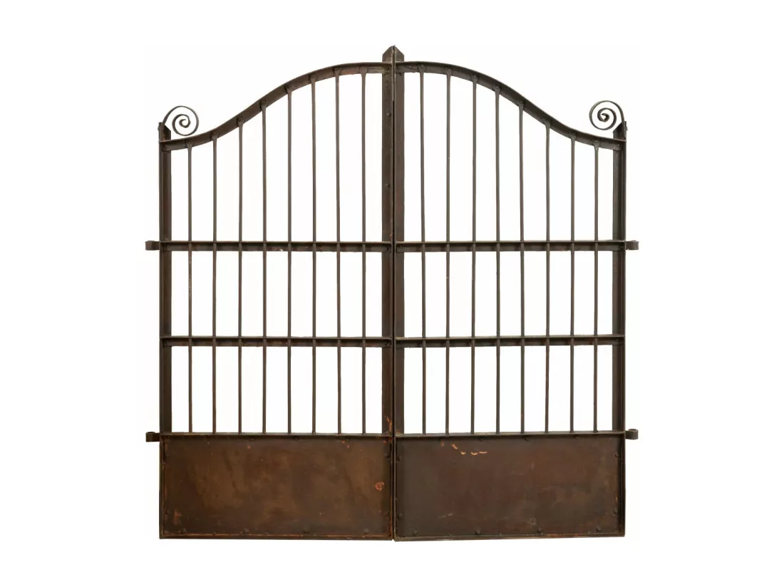 BISCOTTINI Portail - Fer Forgé Finition Antique - Clôture en Fer - Portail en Métal - Porte Décorative - Portail d'Entrée - 115x6x115cm - Une Pièce