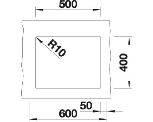 Blanco SUBLINE 500-U spoelbak, 530 x 460 mm, wit, 523436