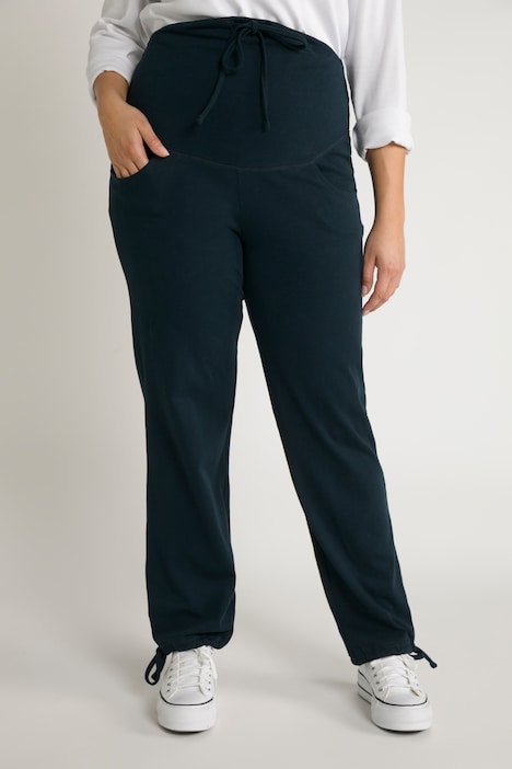 Bellieva-Sweatpants, extrabreiter Bund, Biobaumwolle